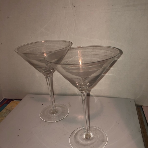 Elegant Clear Glass Cocktail Set including two - 25th anniversary glasses- used - Picture 8 of 9